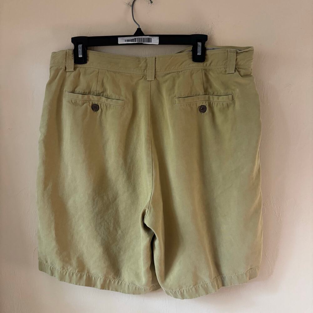 Tommy Bahama Men’s Shorts 36 Silk Linen Olive Green Casual Summer Flat Front - Picture 2 of 13